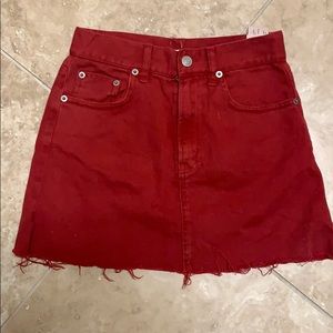 Brandy Melville Red Jean Skirt